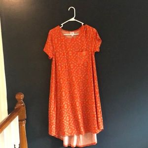 LulaRoe orange patterned dress